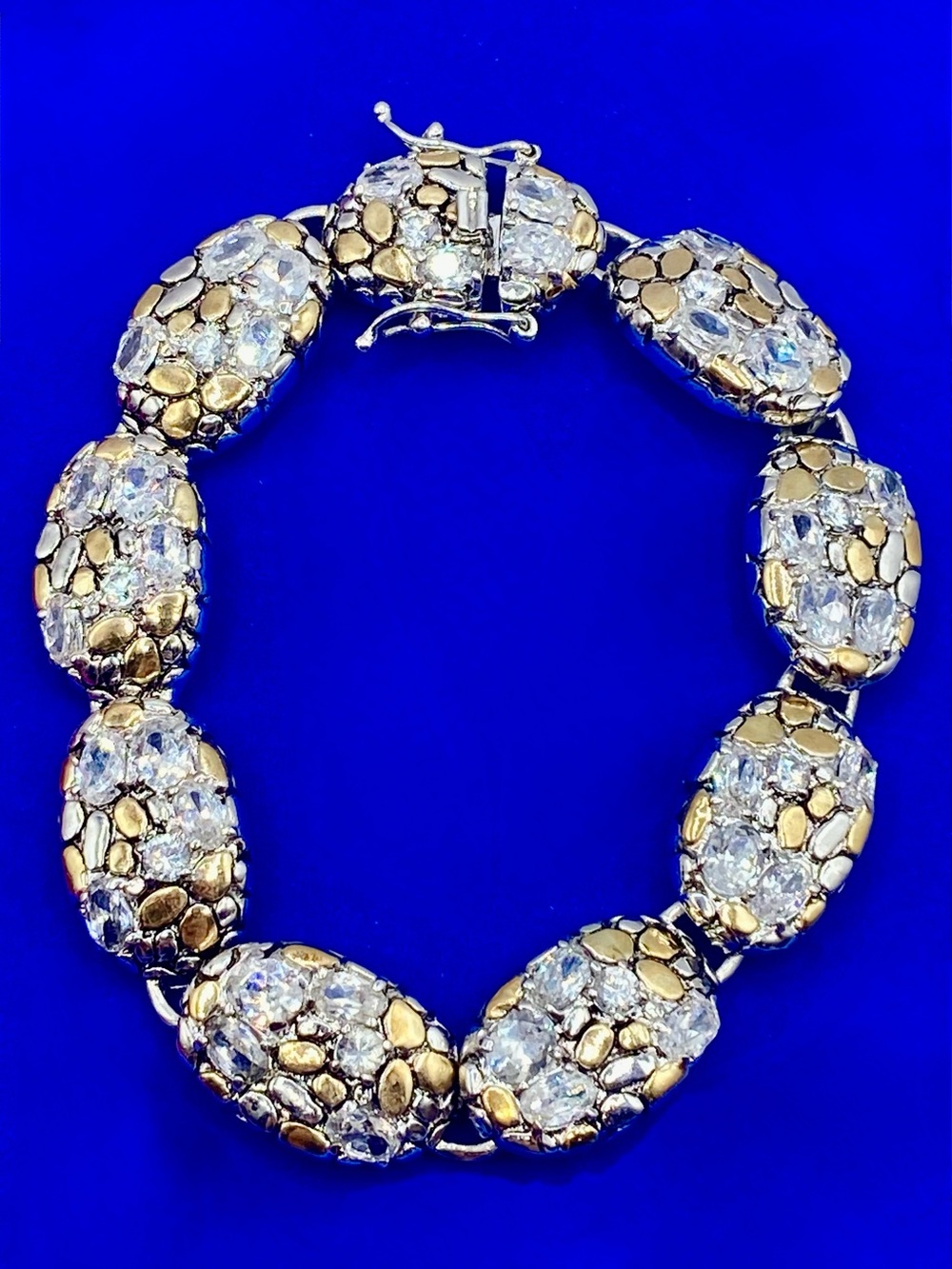 Silver Tone Glass Costume Tennis Bracelet